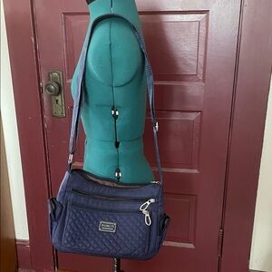 Navy Quilted Crossbody Bag